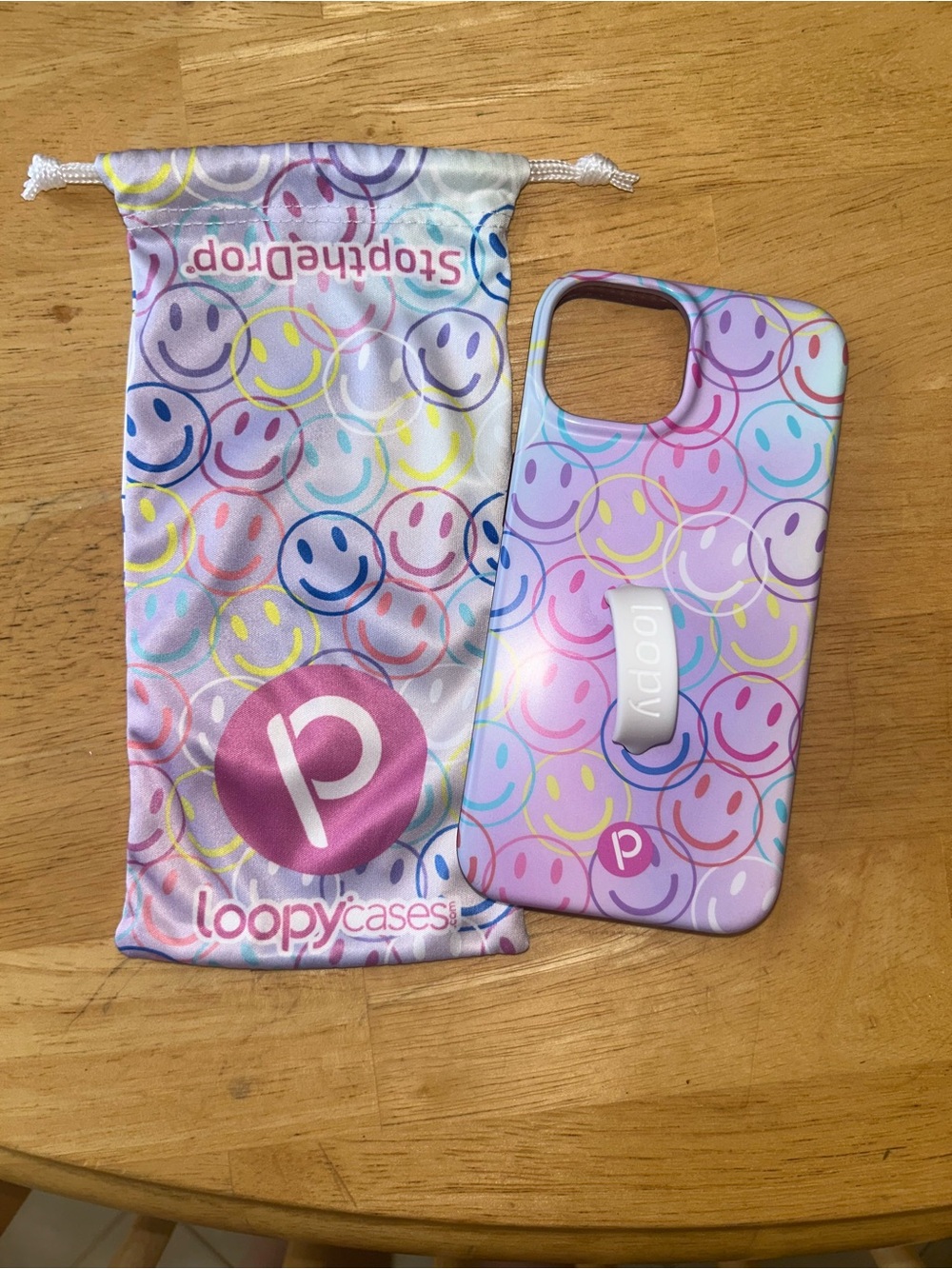 iPhone 14 Loopy Cases - Purple Multicolor Smiley